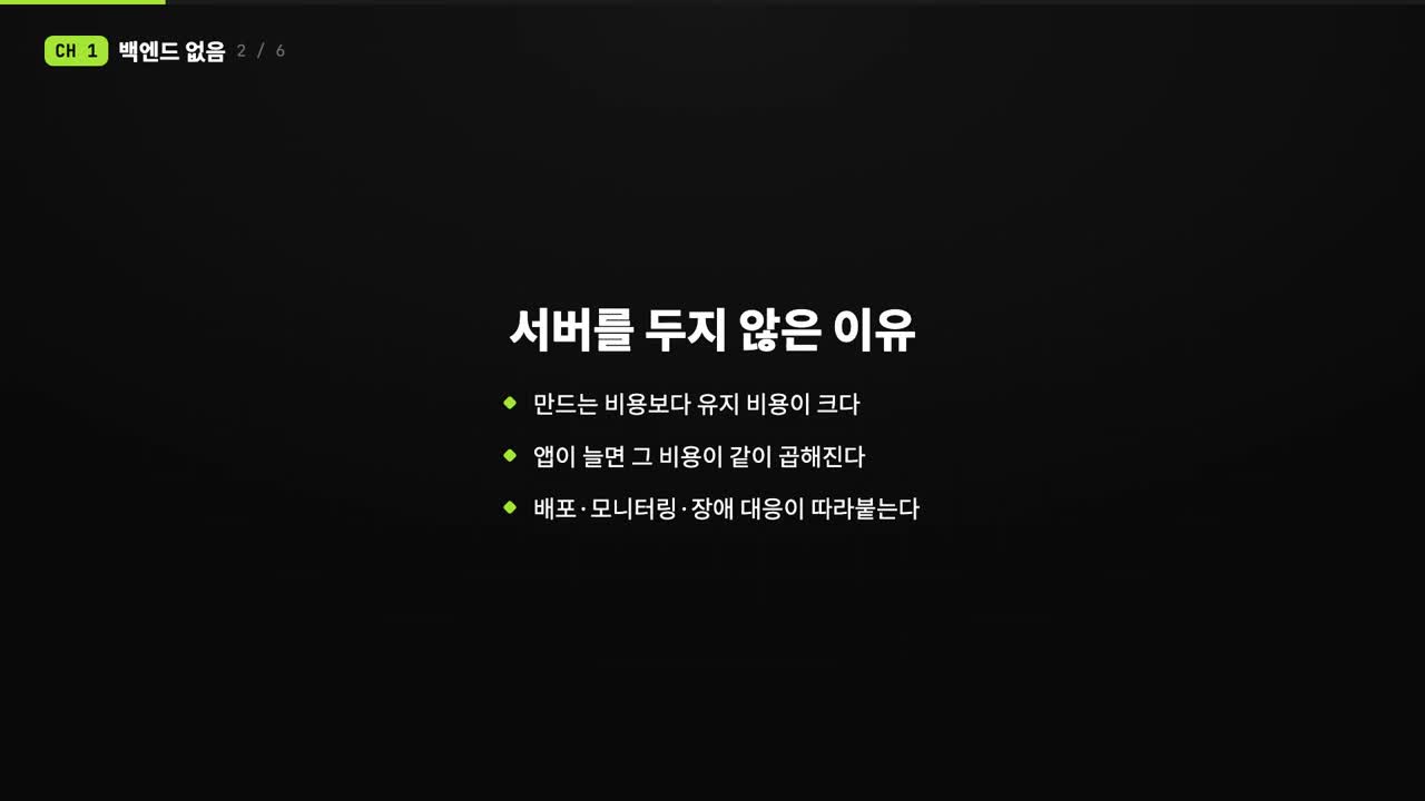 앱 공장에서 백엔드 없음의 정확한 의미